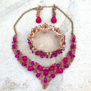 Hot pink jewelry set